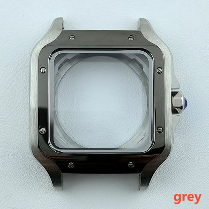 38mm NH35 Watch case Square Dial Roma Dial Watch Case Folding Buckle Square Case Leather strap fit NH35 movement