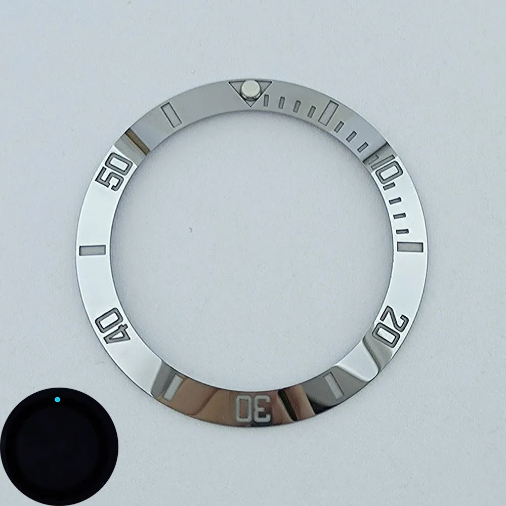 38mm ceramic High quality insert bezel Blue luminous watch insert bezel for 40mm case watch accessory repair tools