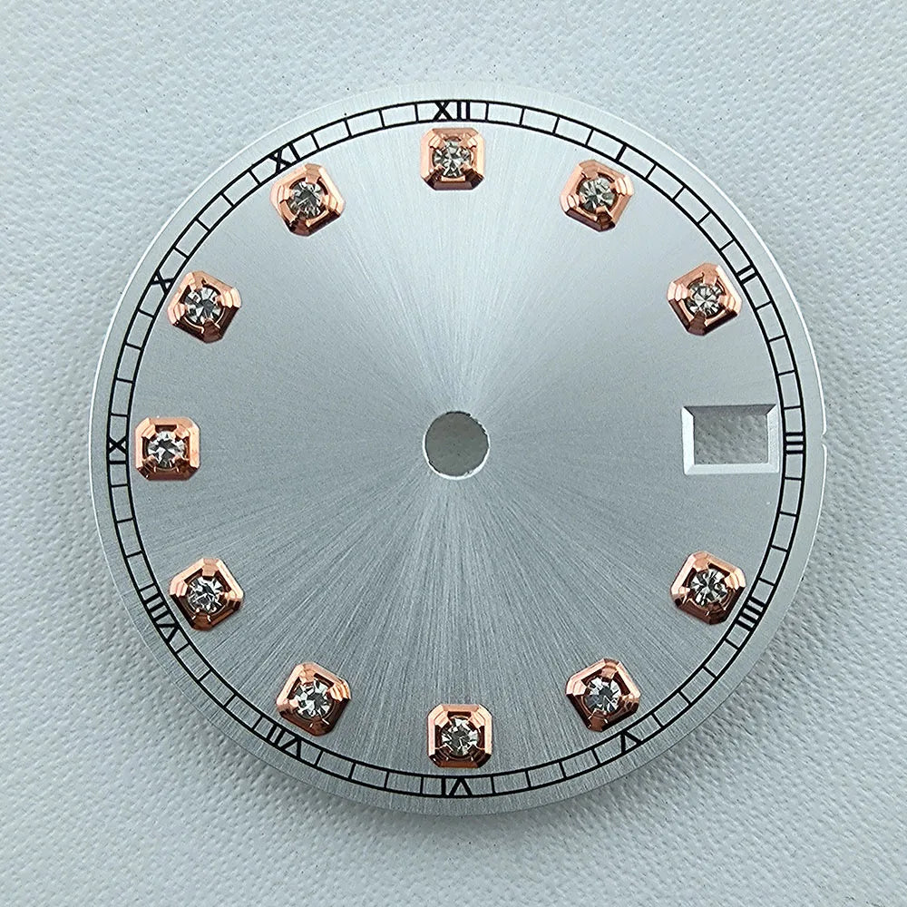 NH35 Dial Watch Dial Men's Watch Diamond Dial Custom Logo No logo 28.5mm No Luminous Fit NH Series Movement Watch Accessories