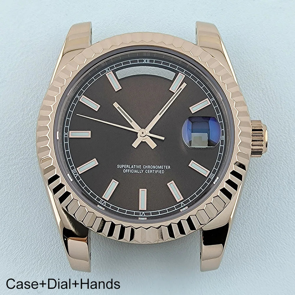 39mm Watch Case Miyota8285 Case  Men's Automatic Watch Stainless Steel Sapphire Glass Fit Miyota 8285 Movement Watch Accessories