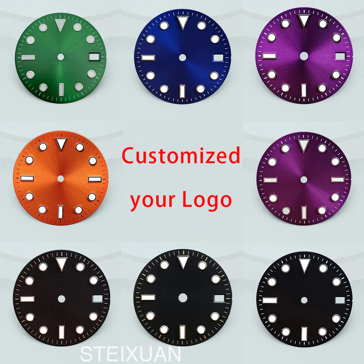 28.5mm dial diameter NH35/NH36 movement luminous dial with single calendar watch accessories customizable dial DIY logo