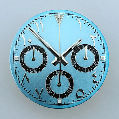 NEW VK63 chronograph dial Custom logo Arabic numeral panda dial 29mm green glowing fit VK63 quartz movement watch Repair tools