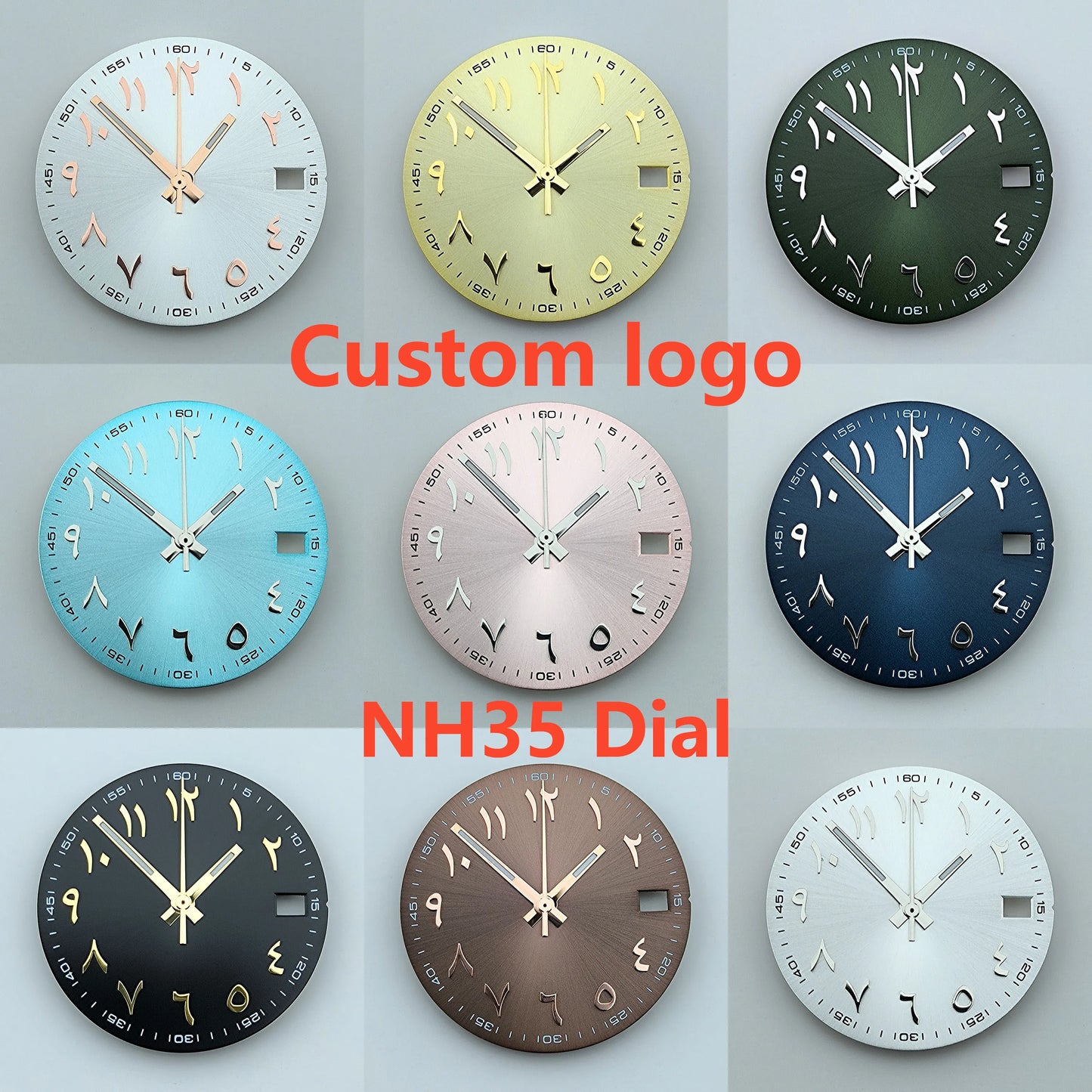 NH35 dial Custom logo 28.5mm Arabic numerals dial No luminous watch dial fit NH35/NH36 movement watch accessories