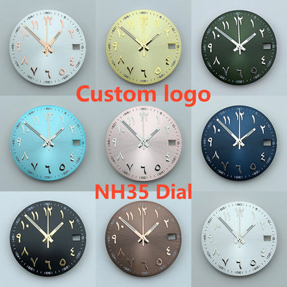 NH35 dial Custom logo 28.5mm Arabic numerals dial No luminous watch dial fit NH35/NH36 movement watch accessories