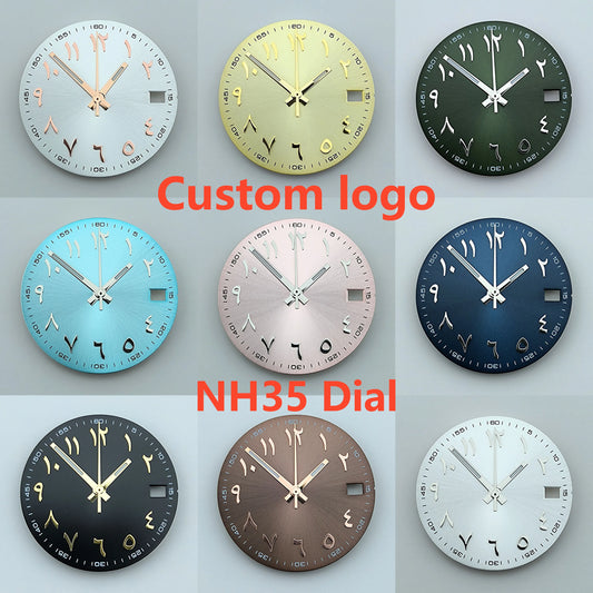 NH35 dial Custom logo 28.5mm Arabic numerals dial No luminous watch dial fit NH35/NH36 movement watch accessories