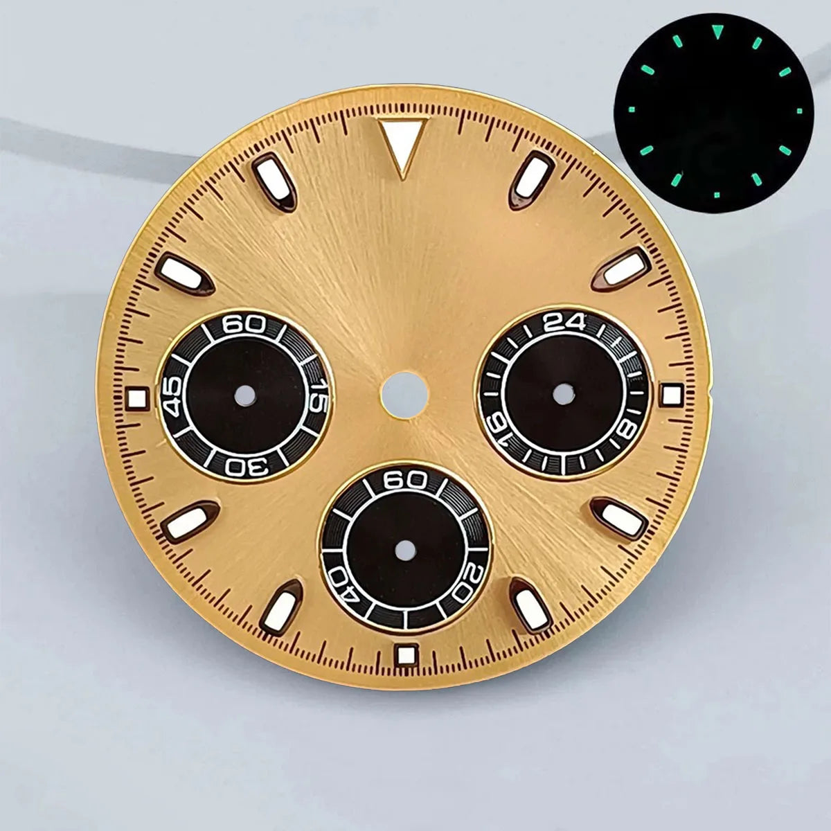 29mm VK63 chronograph dial Custom logo Panda dial Green glowing fit VK63 quartz movement watch accessories