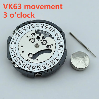VK63 case Stainless steel high quality Watch case men's chronograph quartz watch suitable for VK63 movement watch accessories