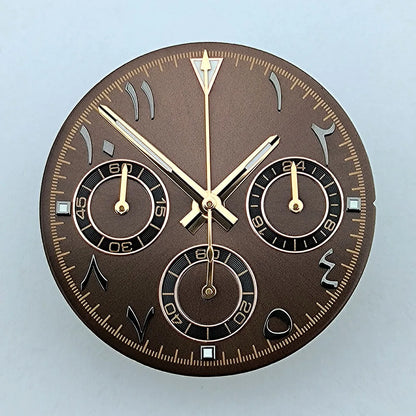 NEW VK63 chronograph dial Custom logo Arabic numeral panda dial 29mm green glowing fit VK63 quartz movement watch Repair tools