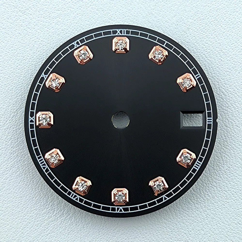 NH35 Dial Watch Dial Men's Watch Diamond Dial Custom Logo No logo 28.5mm No Luminous Fit NH Series Movement Watch Accessories