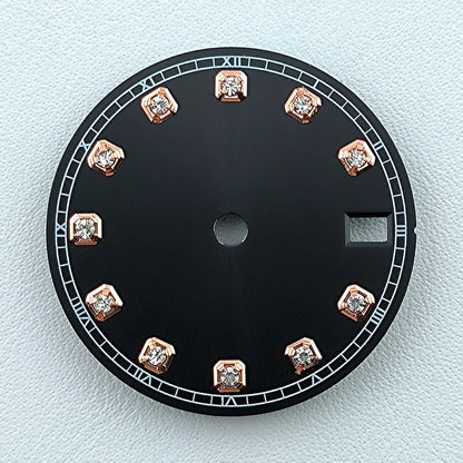 NH35 Dial Watch Dial Men's Watch Diamond Dial Custom Logo No logo 28.5mm No Luminous Fit NH Series Movement Watch Accessories