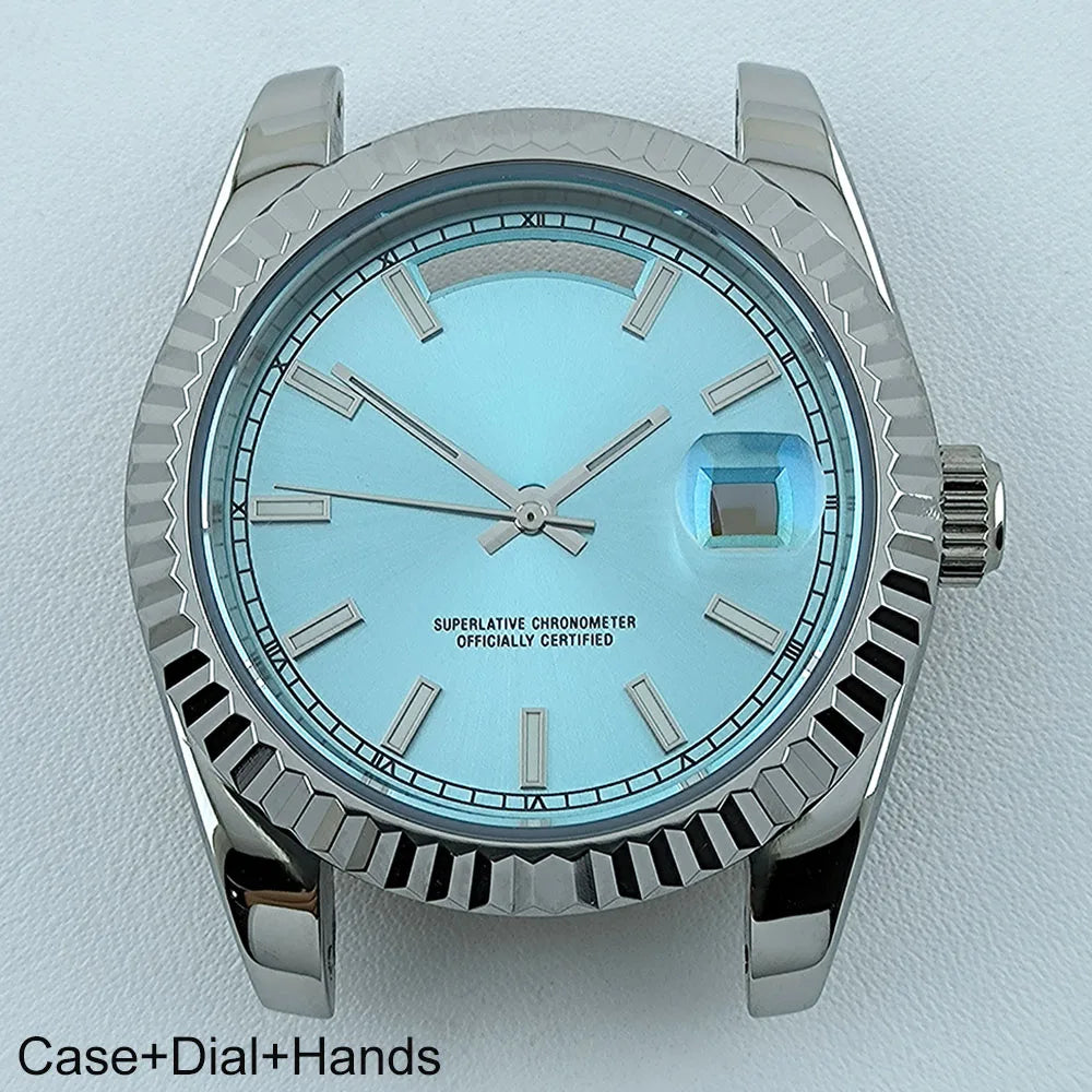 39mm Watch Case Miyota8285 Case  Men's Automatic Watch Stainless Steel Sapphire Glass Fit Miyota 8285 Movement Watch Accessories