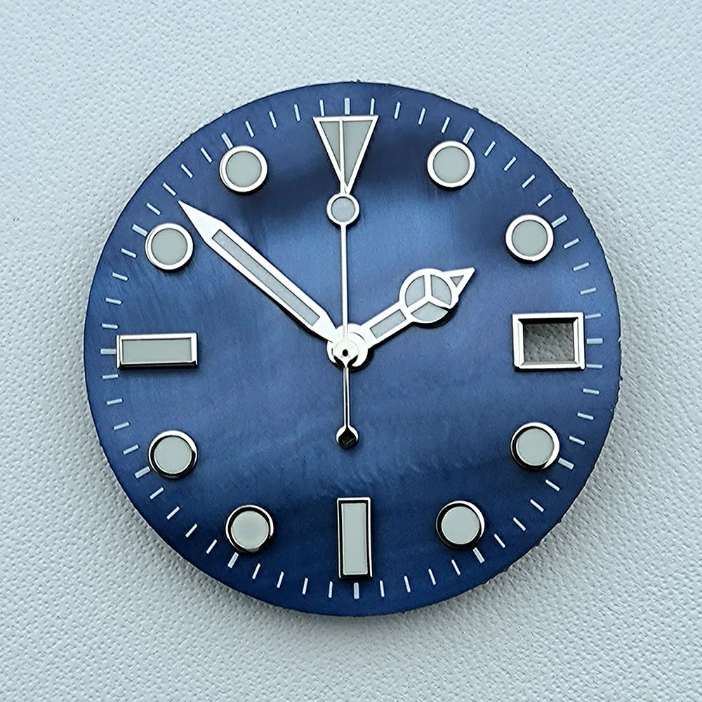 NH35 dial 28.5mm Custom logo luminous Pearl Shell Dial watch dial suitable for NH35 movement watch accessories repair tools