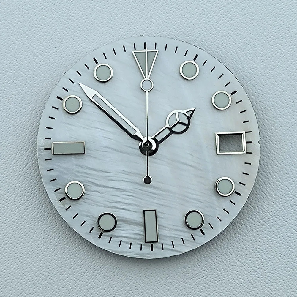 NH35 dial 28.5mm Custom logo luminous Pearl Shell Dial watch dial suitable for NH35 movement watch accessories repair tools