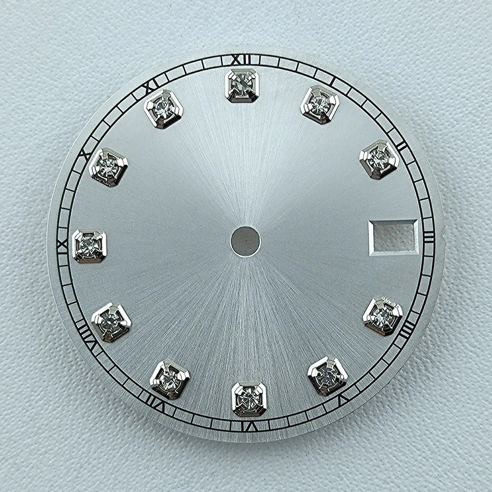 NH35 Dial Watch Dial Men's Watch Diamond Dial Custom Logo No logo 28.5mm No Luminous Fit NH Series Movement Watch Accessories