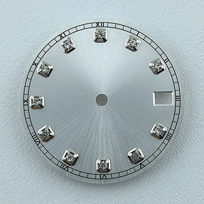 NH35 Dial Watch Dial Men's Watch Diamond Dial Custom Logo No logo 28.5mm No Luminous Fit NH Series Movement Watch Accessories
