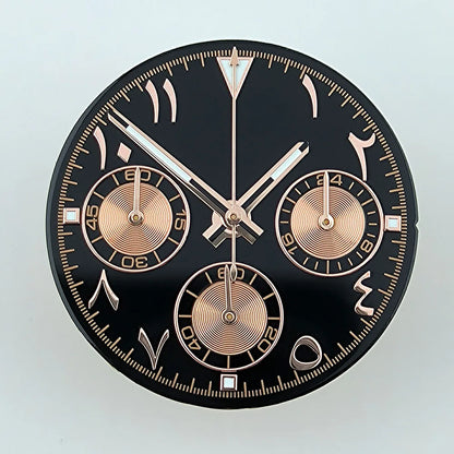 NEW VK63 chronograph dial Custom logo Arabic numeral panda dial 29mm green glowing fit VK63 quartz movement watch Repair tools