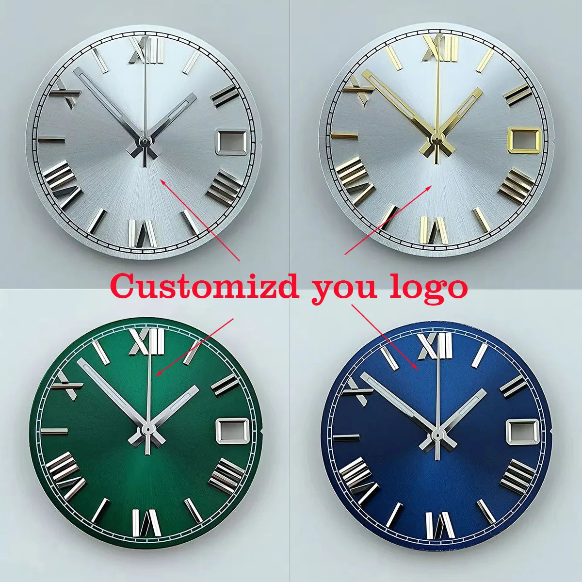 NH35 dial watch dial Custom logo 28.5mm Roman numerals dial No luminous fit NH35/NH36 movement watch accessories repair tools