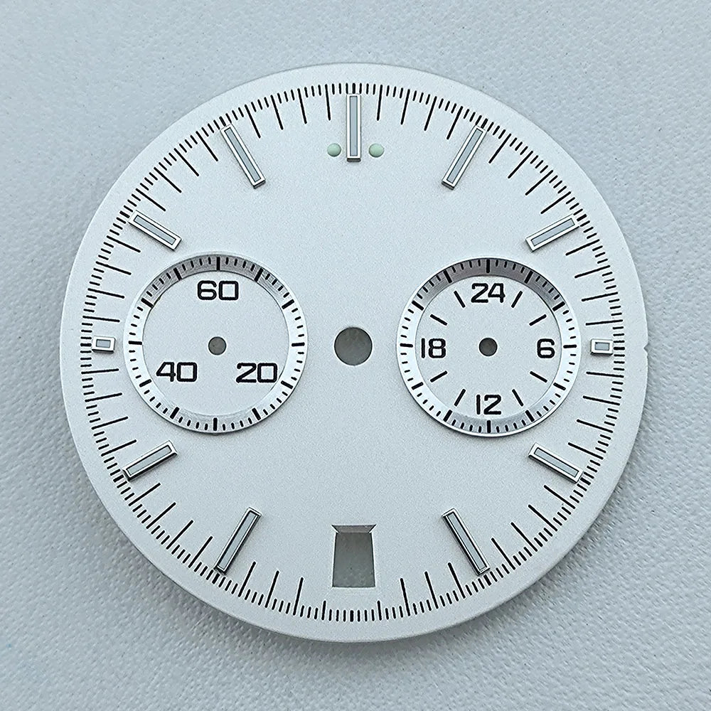 VK64 dial No Logo Dial Panda Dial Green luminous 32.5mm Dial fit VK64 movement watch accessories repair tools
