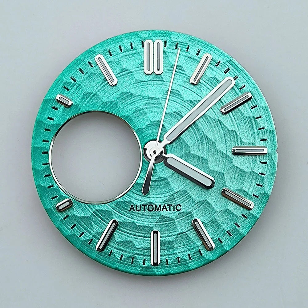 NH38 dial Custom logo watch dial Green luminous 28.5mm suitable for NH38movement watch accessories repair tool