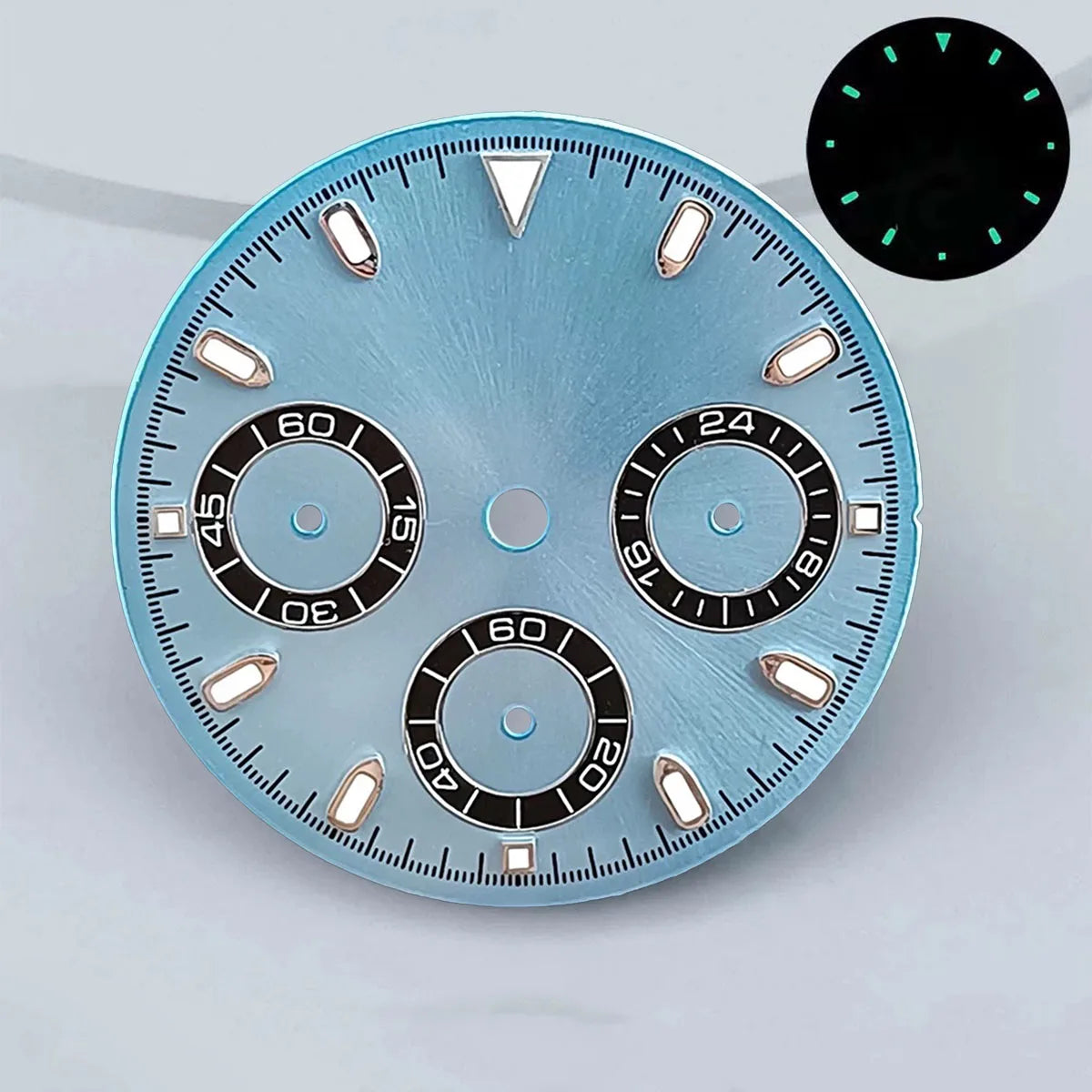 29mm VK63 chronograph dial Custom logo Panda dial Green glowing fit VK63 quartz movement watch accessories