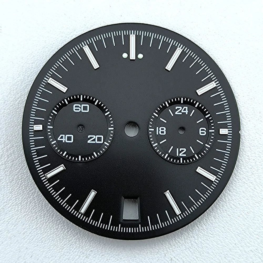 VK64 dial No Logo Dial Panda Dial Green luminous 32.5mm Dial fit VK64 movement watch accessories repair tools