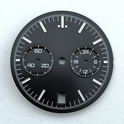 VK64 dial No Logo Dial Panda Dial Green luminous 32.5mm Dial fit VK64 movement watch accessories repair tools