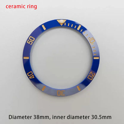 38mm ceramic/aluminium insert bezel high quality green/blue luminous bezel is tilted for 40mm watch case watch repair tools