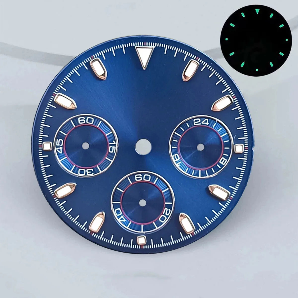 29mm VK63 chronograph dial Custom logo Panda dial Green glowing fit VK63 quartz movement watch accessories