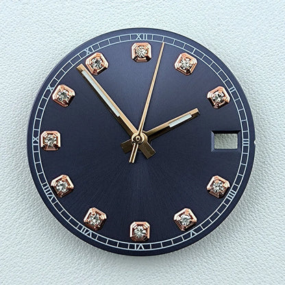 NH35 Dial Watch Dial Men's Watch Diamond Dial Custom Logo No logo 28.5mm No Luminous Fit NH Series Movement Watch Accessories
