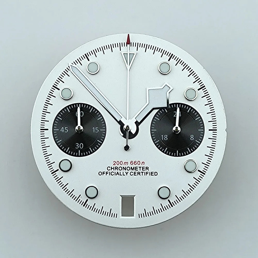 VK64 chronograph dial Custom logo Arabic numeral panda dial 29mm green glowing dial fit VK64 quartz movement watch accessories