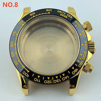 VK63 case Stainless steel high quality Watch case men's chronograph quartz watch suitable for VK63 movement watch accessories