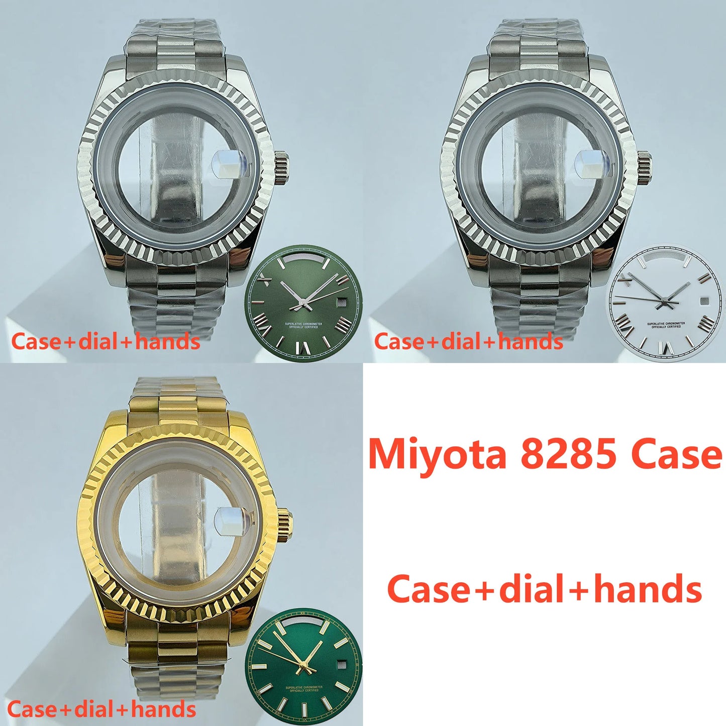 Miyota8285 case watch 41mm case stainless steel men automatic watch sapphire glass suitable for Miyota 8285 movement watch tools