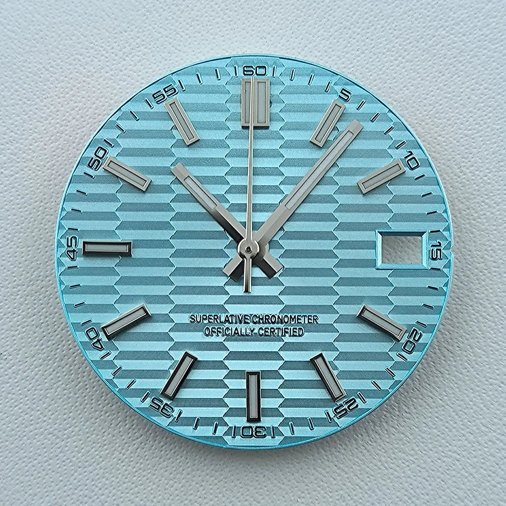 NH35 dial Custom logo No logo Watch dial 28.5mm Blue Luminous dial for NH35 NH36 movement watch accessories