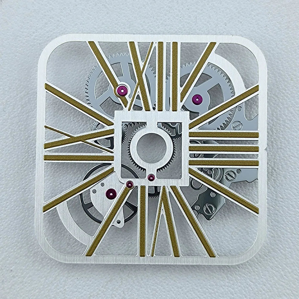 NH70 Dial Hollowed out Dial Square Dial Roma Numeral Dial 27mm No logo fit NH70 movement Repair tools