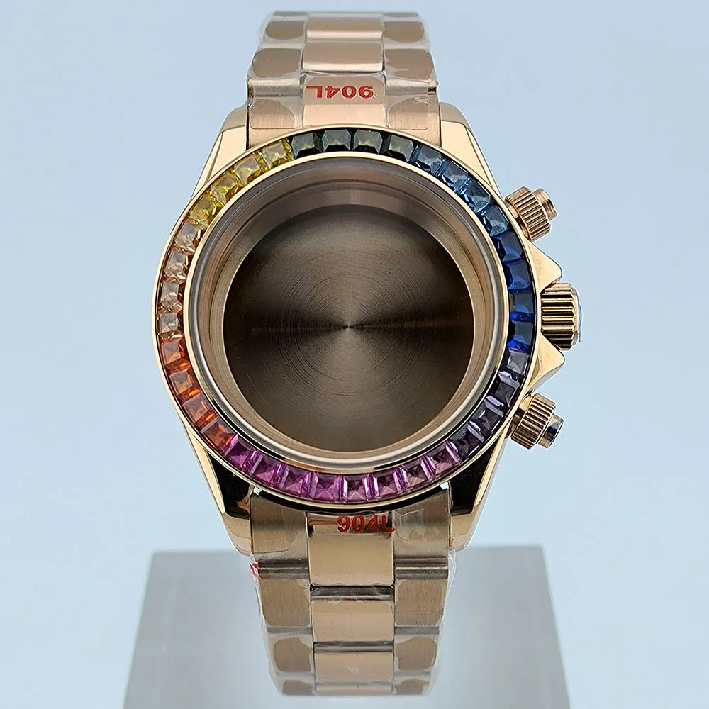 VK63 case Stainless steel high quality Watch case men's chronograph quartz watch suitable for VK63 movement watch accessories