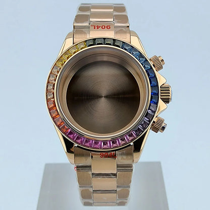 VK63 case Stainless steel high quality Watch case men's chronograph quartz watch suitable for VK63 movement watch accessories