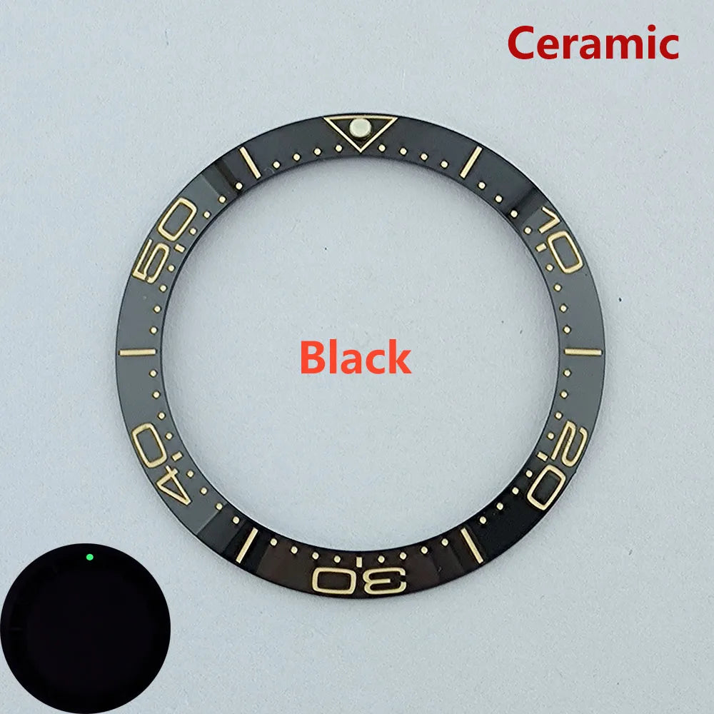 38mm ceramic High quality bezel green luminous insert bezel bezel is tilted for 40mm watch accessory repair tools