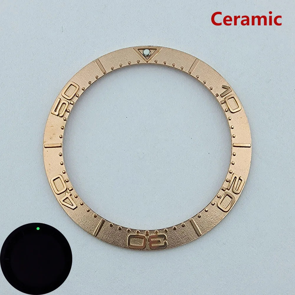 38mm ceramic High quality bezel green luminous insert bezel bezel is tilted for 40mm watch accessory repair tools