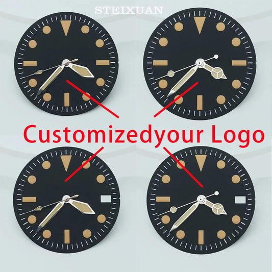 NH35 dial NH36 dial 28.5mm retro dial green luminous dial, suitable for repairing NH35 NH36 movement watch accessories tools