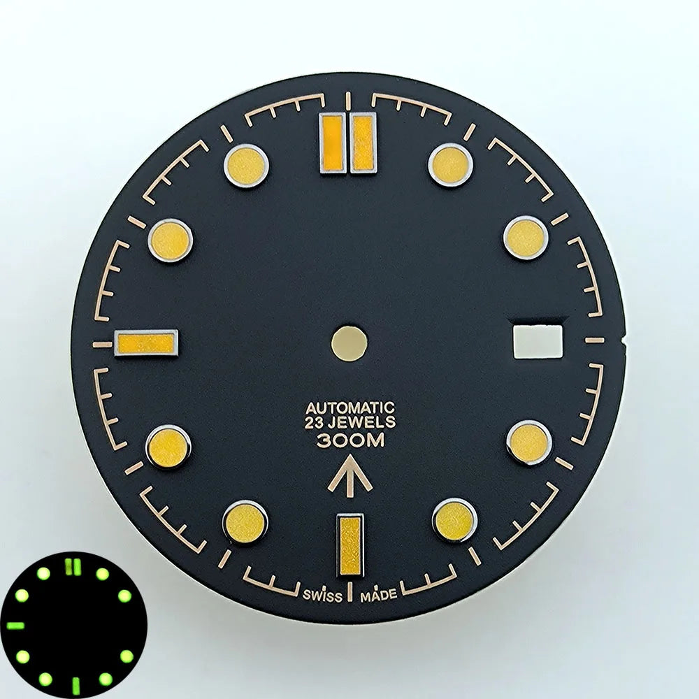 watch dial N H35 dial Custom logo dial 31.0mm blue/green luminous accessories repair tools