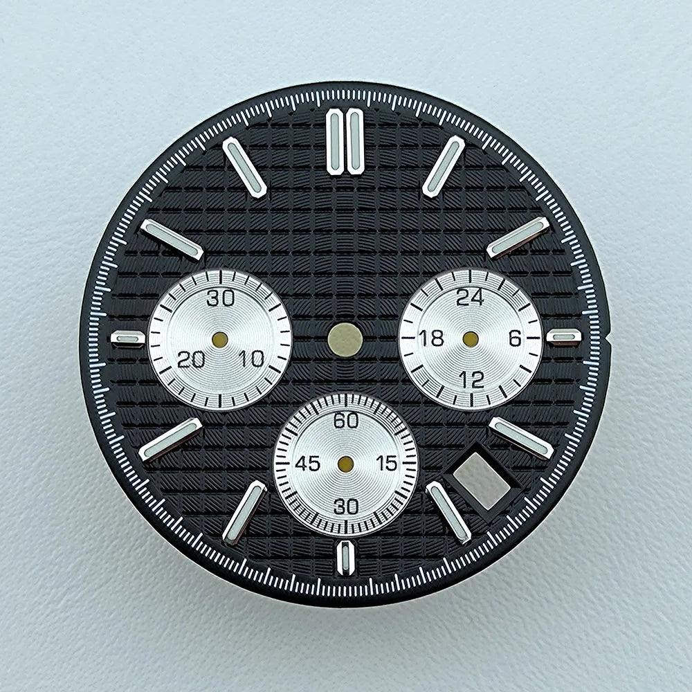 VK63 dial 31.8mm No Logo Dial Panda Dial Green luminous Dial fit VK63 movement watch accessories repair tools