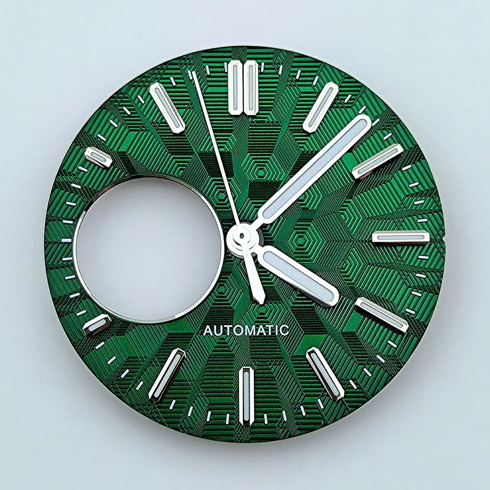 NH38 dial Custom Logo 28.5mm watch dial green luminous dial Suitable for NH38 movement watch accessories Watch repair tools