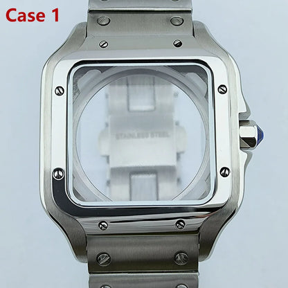 NH35 case Watch Case High quality Square case Roma Dial Folding Buckle Square Case fit NH35 NH36 movement Watch accessories
