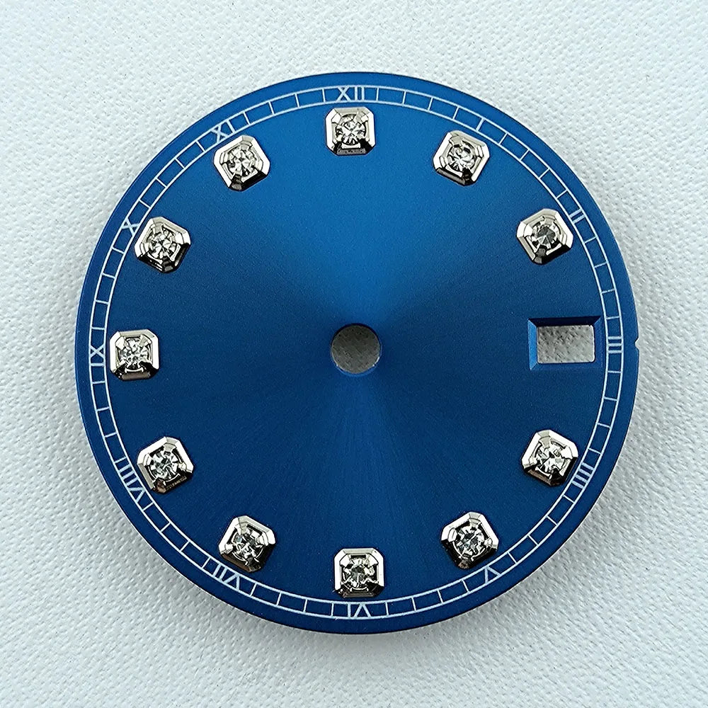 NH35 Dial Watch Dial Men's Watch Diamond Dial Custom Logo No logo 28.5mm No Luminous Fit NH Series Movement Watch Accessories