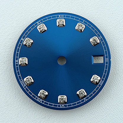 NH35 Dial Watch Dial Men's Watch Diamond Dial Custom Logo No logo 28.5mm No Luminous Fit NH Series Movement Watch Accessories