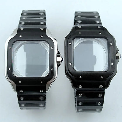 NH35 case Watch Case High quality Square case Roma Dial Folding Buckle Square Case fit NH35 NH36 movement Watch accessories