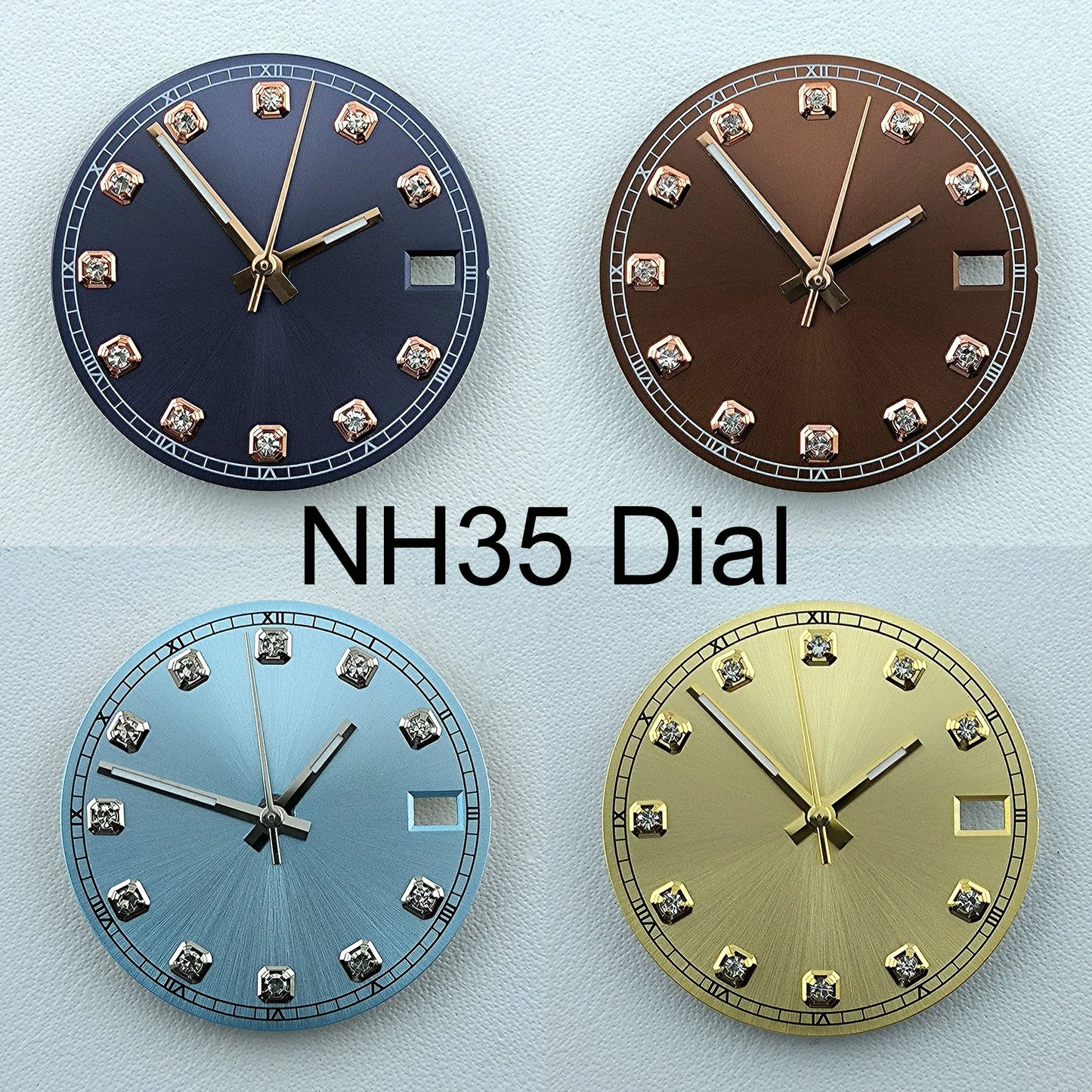 NH35 Dial Watch Dial Men's Watch Diamond Dial Custom Logo No logo 28.5mm No Luminous Fit NH Series Movement Watch Accessories