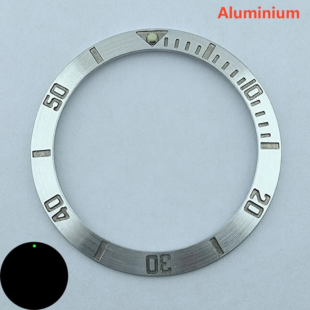 insert bezel ceramic/aluminium 38mm high quality green/blue luminous bezel is tilted for 40mm case watch repair tools