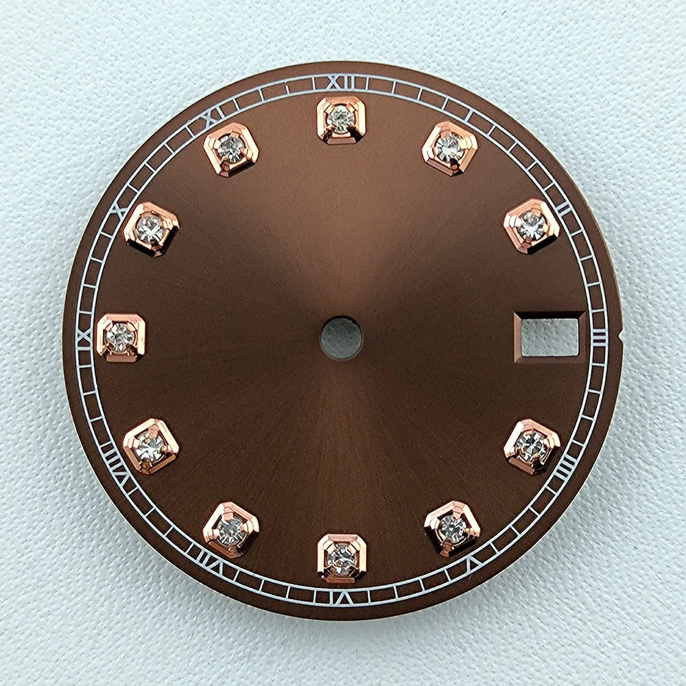 NH35 Dial Watch Dial Men's Watch Diamond Dial Custom Logo No logo 28.5mm No Luminous Fit NH Series Movement Watch Accessories