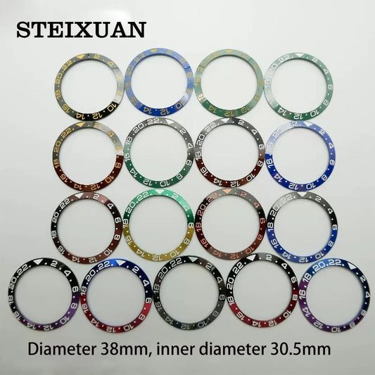 38mm Ceramic And Aluminum Ring GMT Style Watch Bezel Insert For 40mm Watch Cases Replace Accessory Diving Bezel Ring